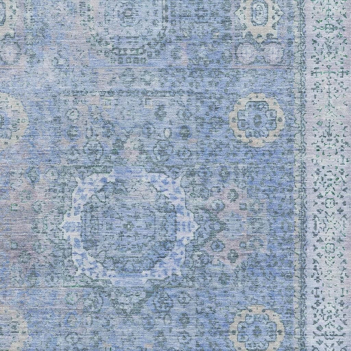 10' X 14' Oriental Washable Area Rug With UV Protection (699764) - Blue / Gray
