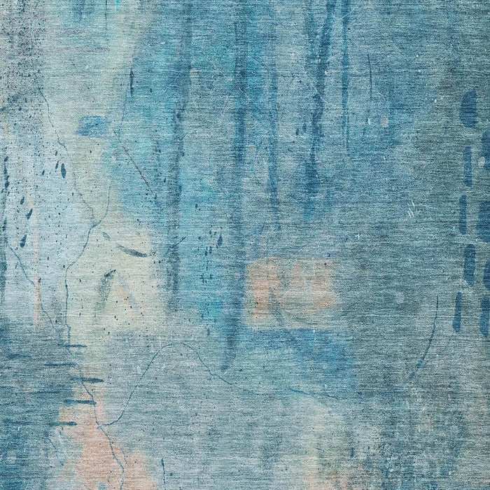 10' X 14' Abstract Washable Area Rug With UV Protection (715345) - Blue / Beige