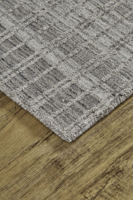 7' x 9' Geometric Hand Woven Area Rug - Gray And Ivory