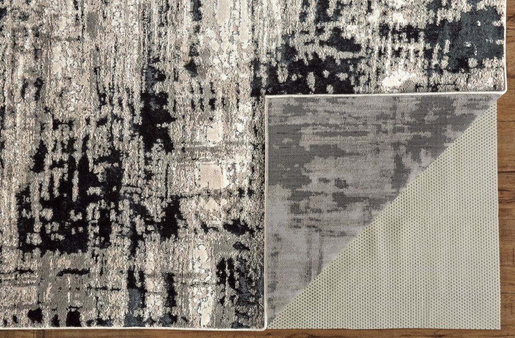 9' x 12' Area Rug - Black White And Gray