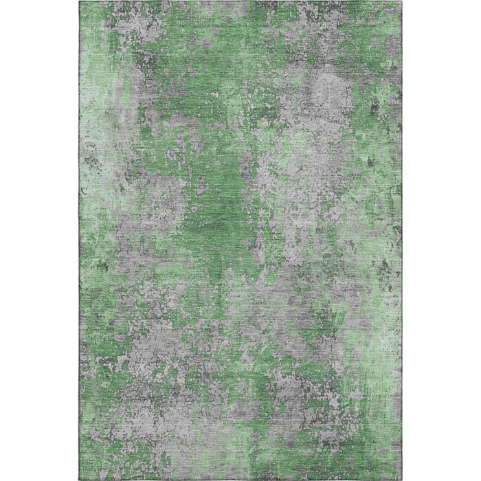 10' X 14' Abstract Washable Area Rug With UV Protection (701461) - Green / Gray