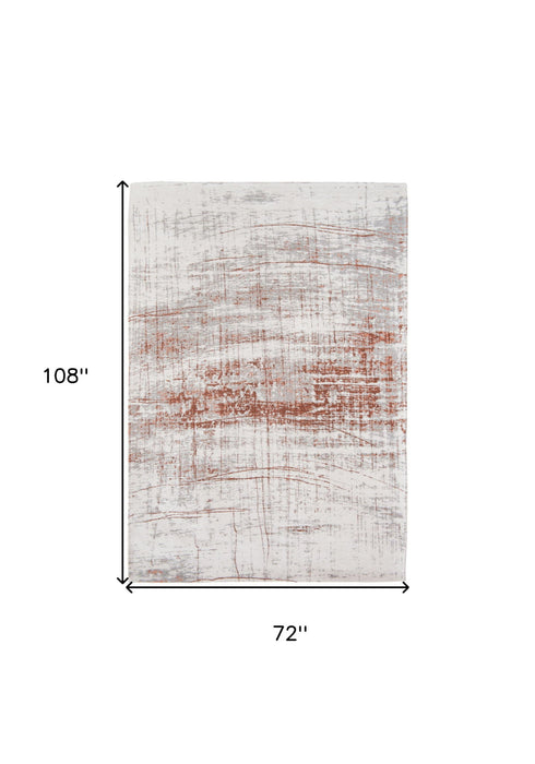 6' x 9' Abstract Non Skid Area Rug - Gray And Yellow