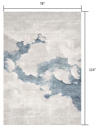 6' x 9' Abstract Area Rug - Gray And Blue