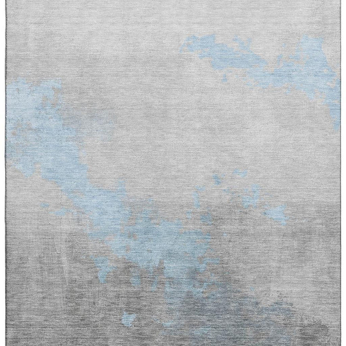 10' X 14' Abstract Washable Area Rug With UV Protection (706709) - Blue / Gray