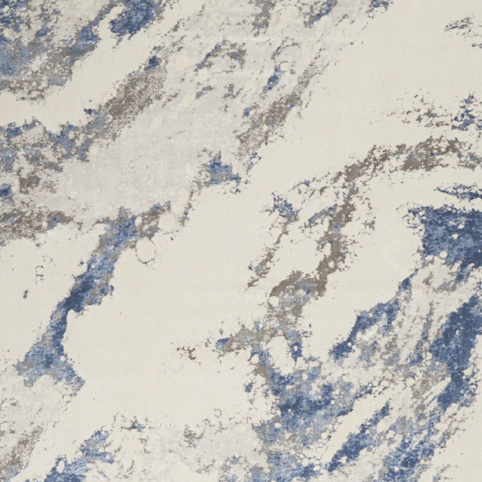 8' X 11' Abstract Non Skid Area Rug (550761) - Ivory / Blue / Gray