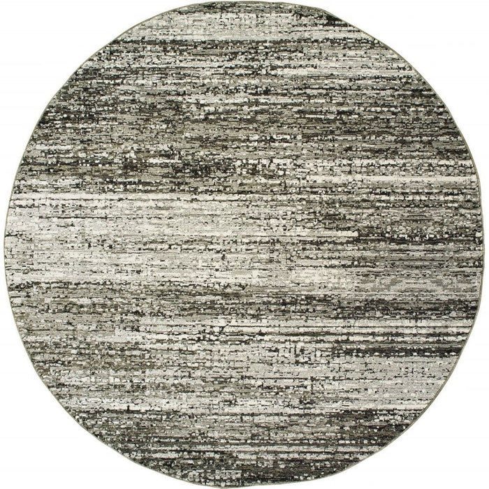 7' Round Abstract Area Rug - Ash And Slate