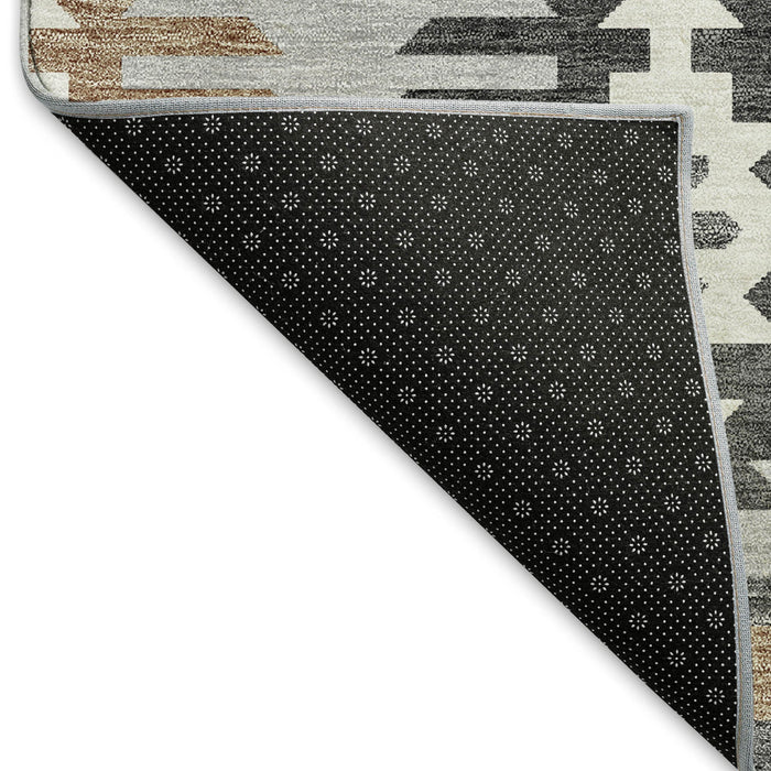 10' X 14' Southwestern Washable Area Rug With UV Protection (677663) - Silver / Gray / Taupe