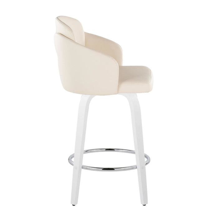 Cinch - Contemporary Fixed-Height Swivel Counter Stool (Set of 2) - White Wood