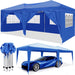 Giga 10x20 ft portable pop-up canopy tent with removable sidewalls, carrying bag, and weight bags for outdoor events.