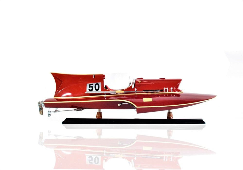 Hand Painted Decorative Boat - Red