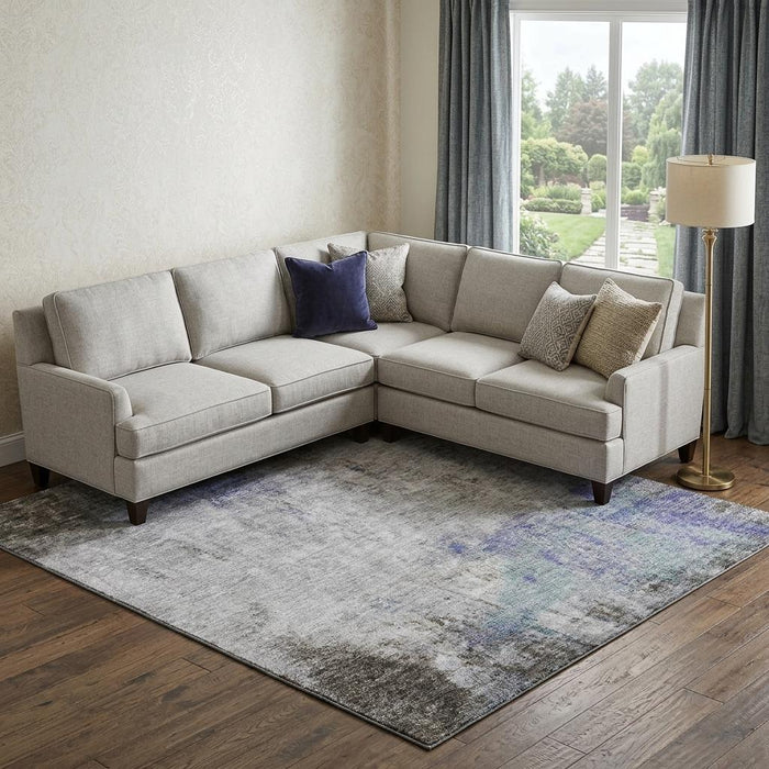 10' X 14' Abstract Washable Area Rug With UV Protection (692118) - Brown / Gray / Purple
