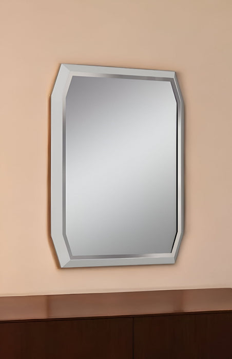 49" Abstract Glass Framed Accent Mirror - Taupe