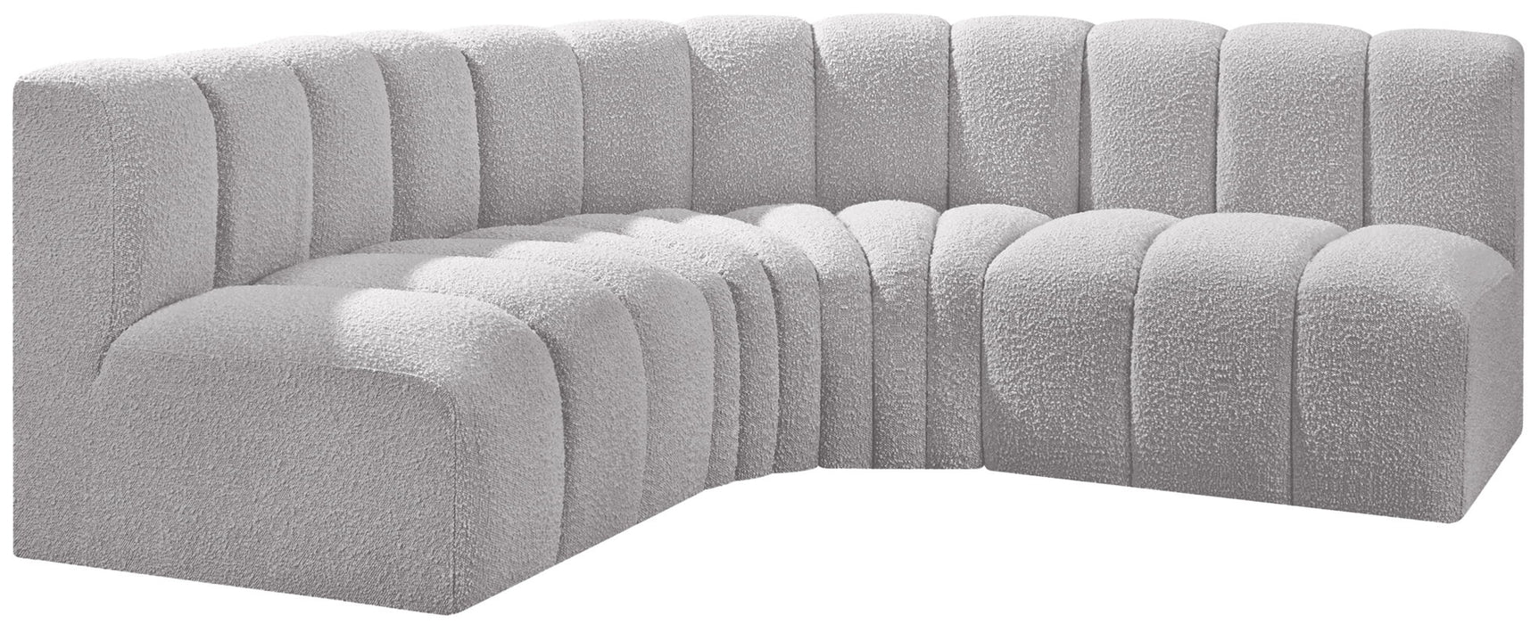 Arc - Boucle Fabric 4 Piece Corner Modular Sofa