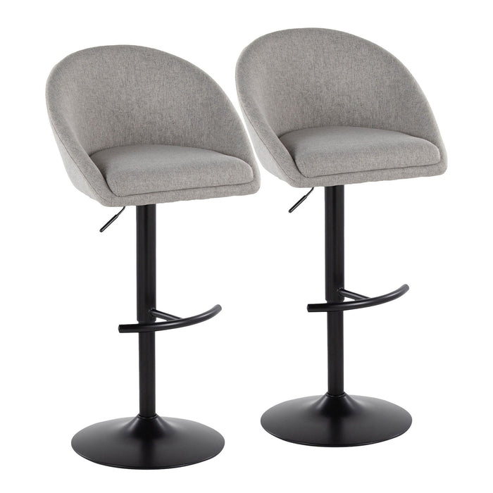 Matisse - Highback Adjustable Barstool With Rounded T Footrest (Set of 2) - Black Metal