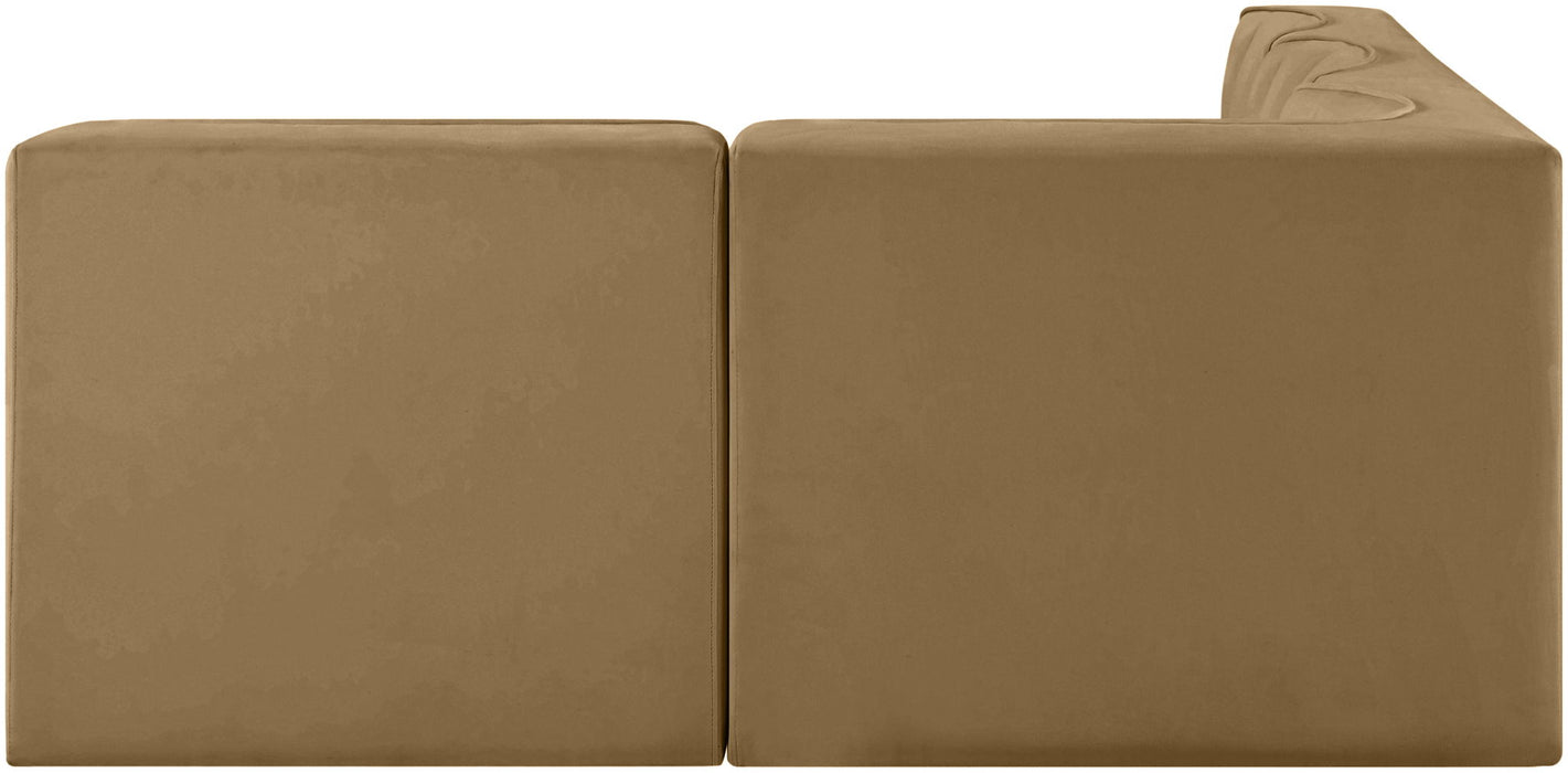 Rummi - Armless Velvet Performance Fabric Upholstered 4 Piece Modular Sectional
