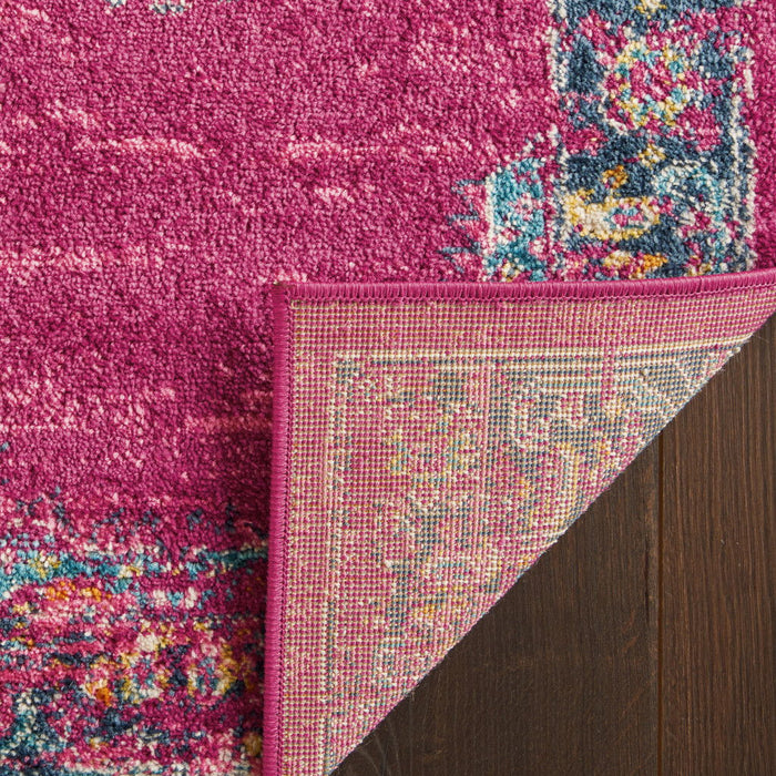 12' x 18' Moroccan Power Loom Distressed Polypropylene Area Rug - Pink Blue