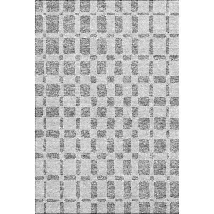10' X 14' Geometric Washable Area Rug With UV Protection (669276) - Gray / Ivory