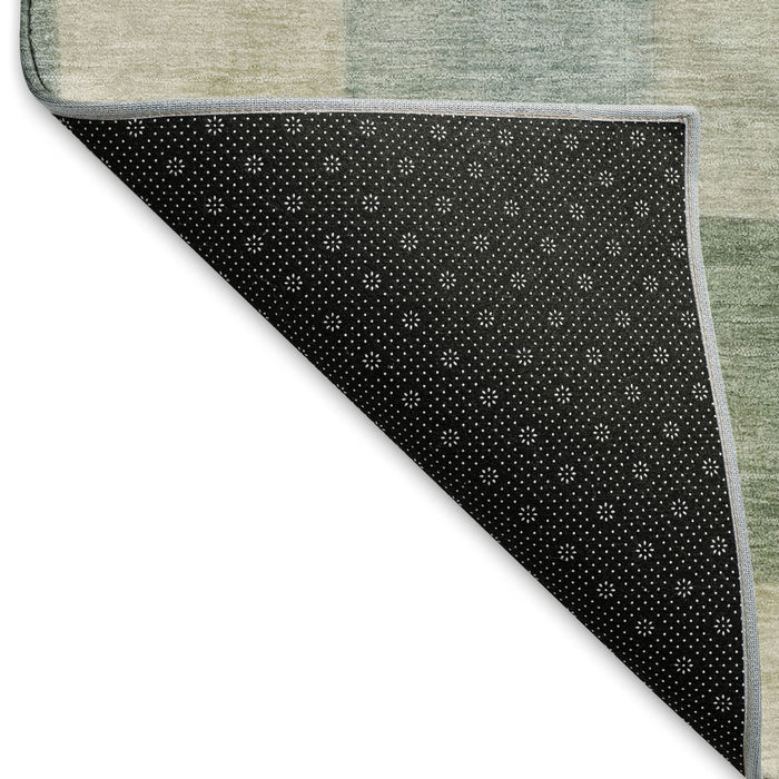10' X 14' Geometric Washable Area Rug With UV Protection (692595) - Pale Aqua / Blue / Ivory