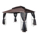 Giga patio gazebo tent with ventilated double roof and mosquito net, ideal for backyard or garden outdoor shade and protection.