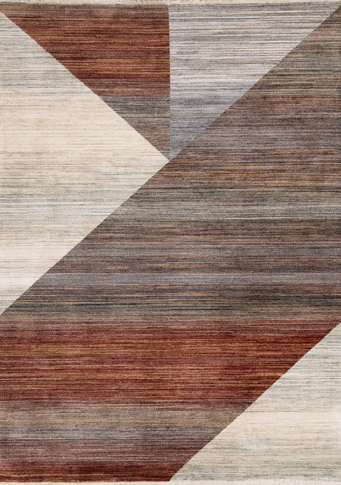 8' X 10' Abstract Area Rug (660122) - White / Gray / Brown