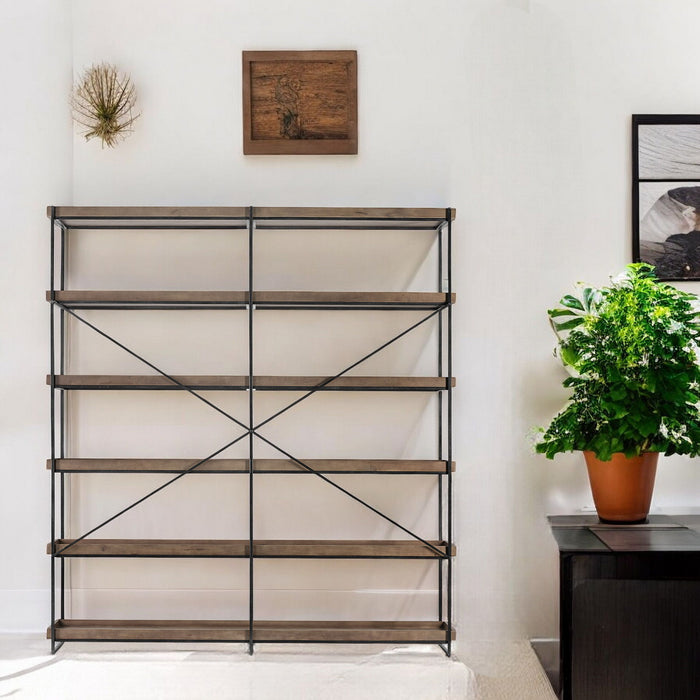 Five Tier Bookcase (380597) - Black / Brown