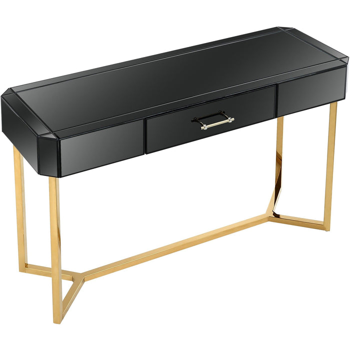 47" Mirrored Glass Console Table - Black