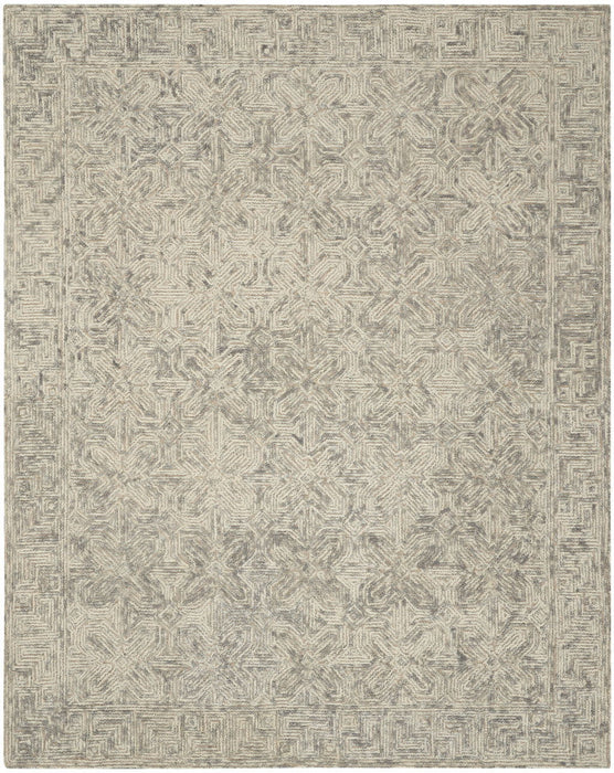 8' X 12' Wool Abstract Geometric Area Rug - Beige / Gray