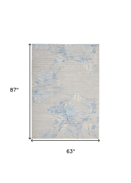5' X 7' Floral Area Rug (573000) - Gray