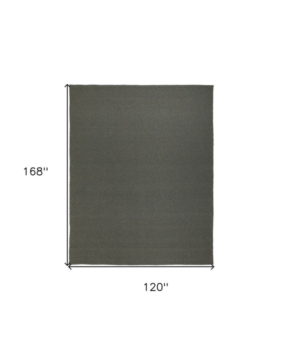 10' x 14' Hand Woven Area Rug - Dark Green