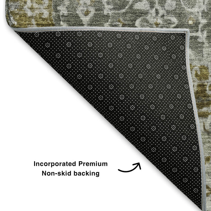10' X 14' Oriental Washable Area Rug With UV Protection (700217) - Taupe / Beige / Ivory