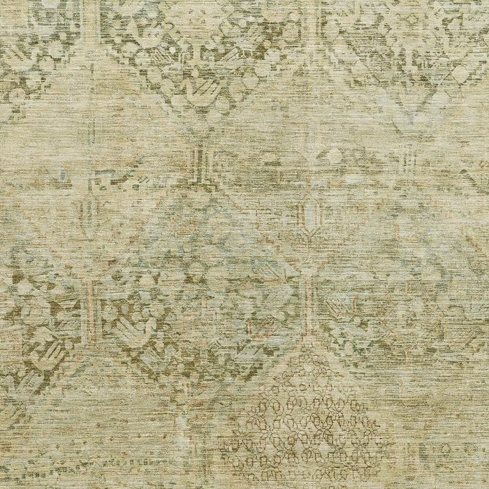 10' X 14' Geometric Washable Area Rug With UV Protection (699945) - Fern Green / Olive Green