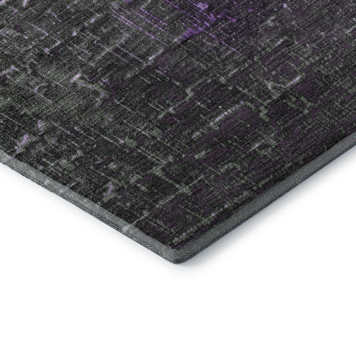 10' X 14' Ombre Washable Area Rug With UV Protection (683381) - Purple / Gray / Charcoal