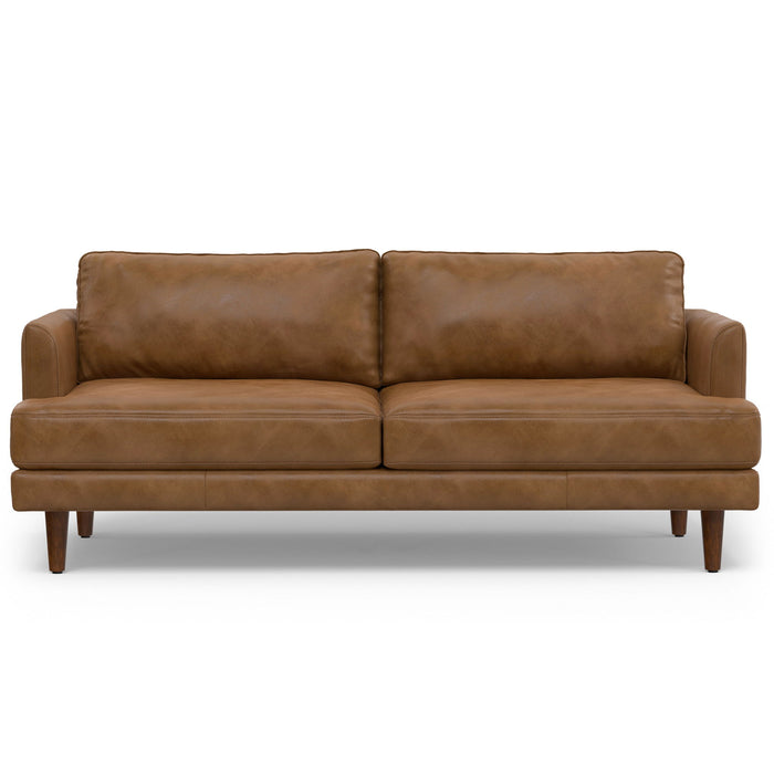76" Leather Sofa - Brown