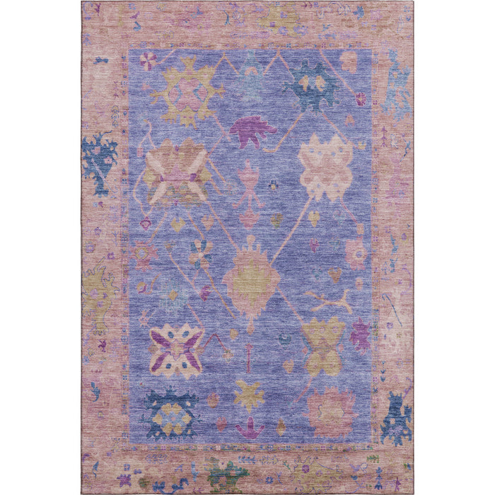 10' X 14' Oriental Washable Area Rug With UV Protection (714979) - Purple / Blue