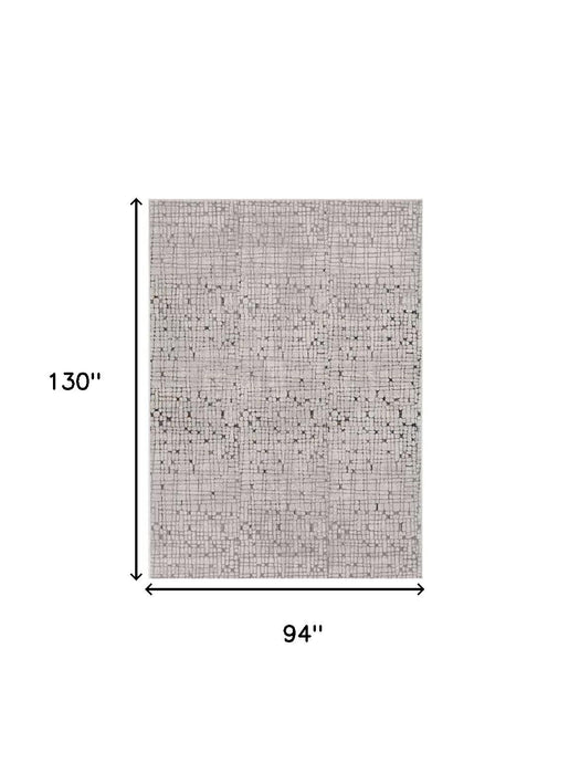 8' x 11' Abstract Area Rug - Charcoal And Ivory