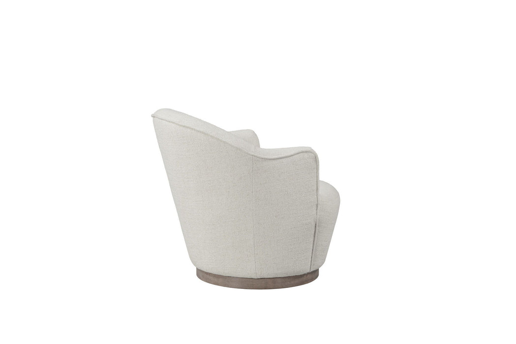 27" Contemporary Fabric Swivel Barrel Chair - Cream