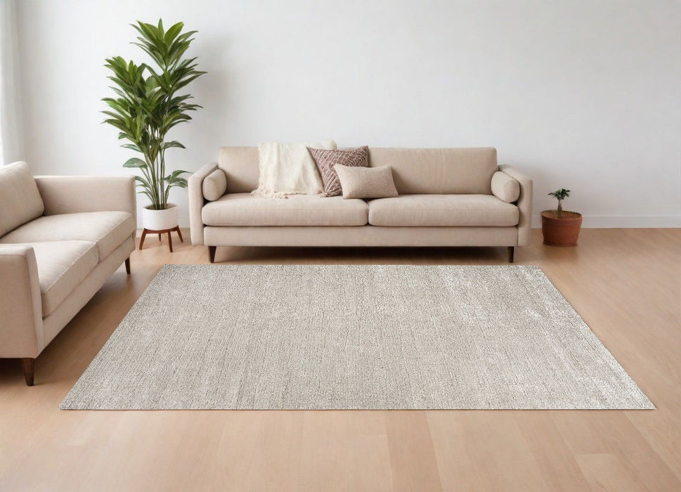 8' x 10' Abstract Power Loom Area Rug - Beige And Ivory