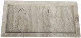 Meridian Furniture Nolan genuine travertine tray with rounded edges and natural stone finish, perfect for serving or decorative use.