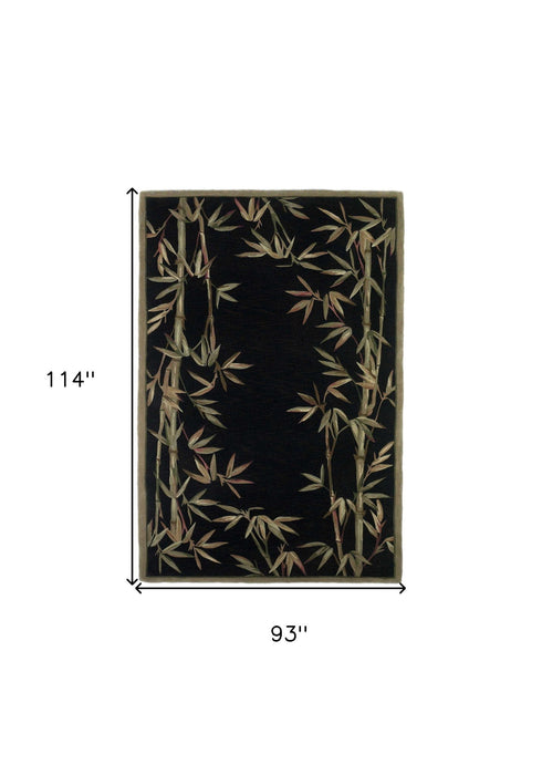 8' x 10' Hand Tufted Bordered Bamboo Indoor Area Rug - Black