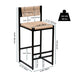 Set of 2 Giga bar stools with paper rope weave backrest, ideal for kitchen island, bar, or counter seating.