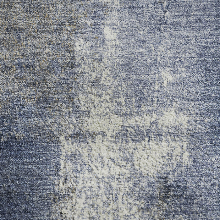 10' X 14' Abstract Washable Area Rug With UV Protection (709998) - Navy Blue / Charcoal / Ivory
