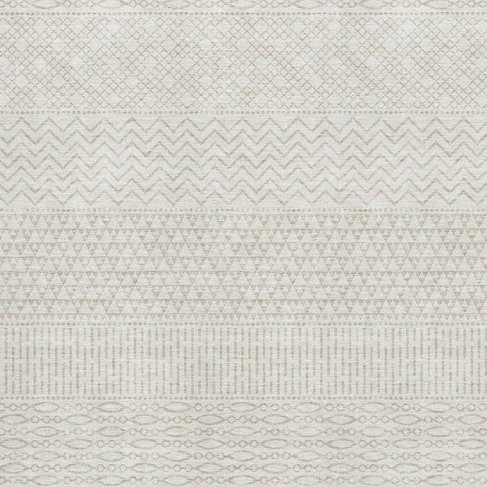 10' X 14' Striped Washable Area Rug With UV Protection (674796) - Ivory / Beige