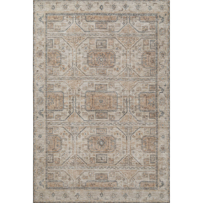10' X 14' Geometric Washable Area Rug With UV Protection (708091) - Beige / Coffee / Gray