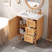 Giga bathroom vanity with sink, natural wood finish, 3 drawers, soft-close door, modern design for bathroom storage.