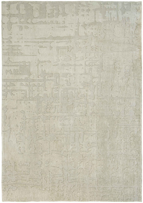 8' Round Abstract Non Skid Area Rug - Gray And Beige