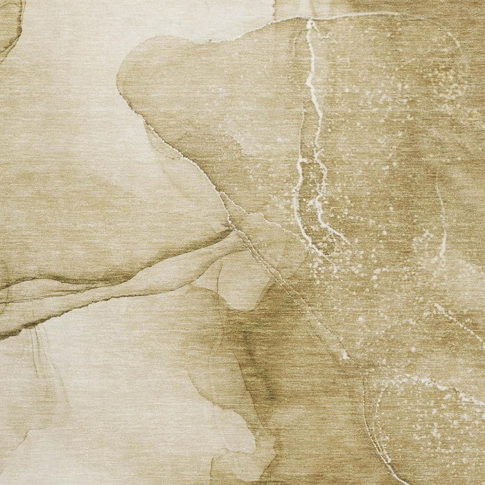 9' X 12' Abstract Washable Area Rug With UV Protection (646851) - Beige / Ivory