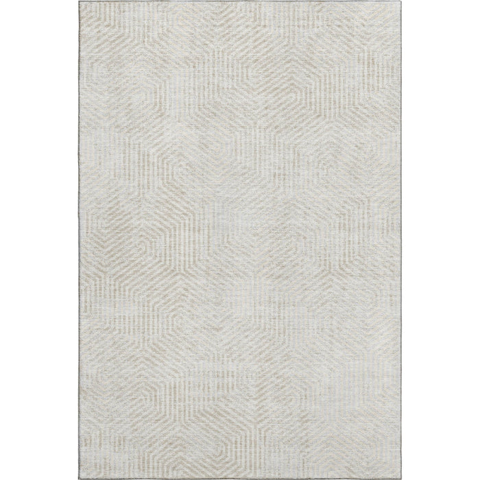 10' X 14' Geometric Washable Area Rug With UV Protection (672506) - Ivory / Beige