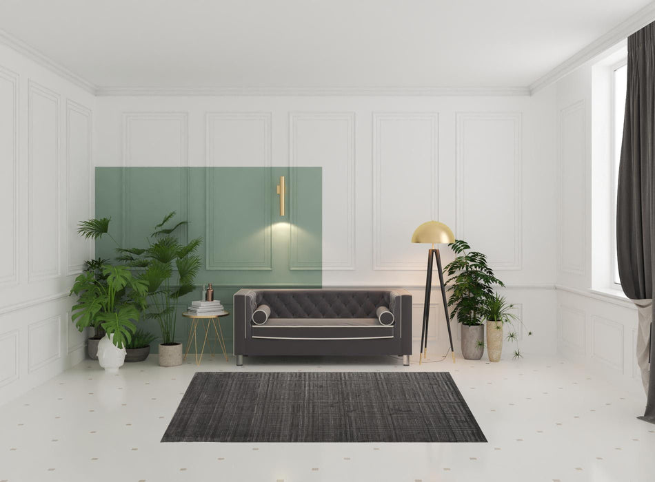 5' x 8' Geometric Hand Woven Area Rug - Gray