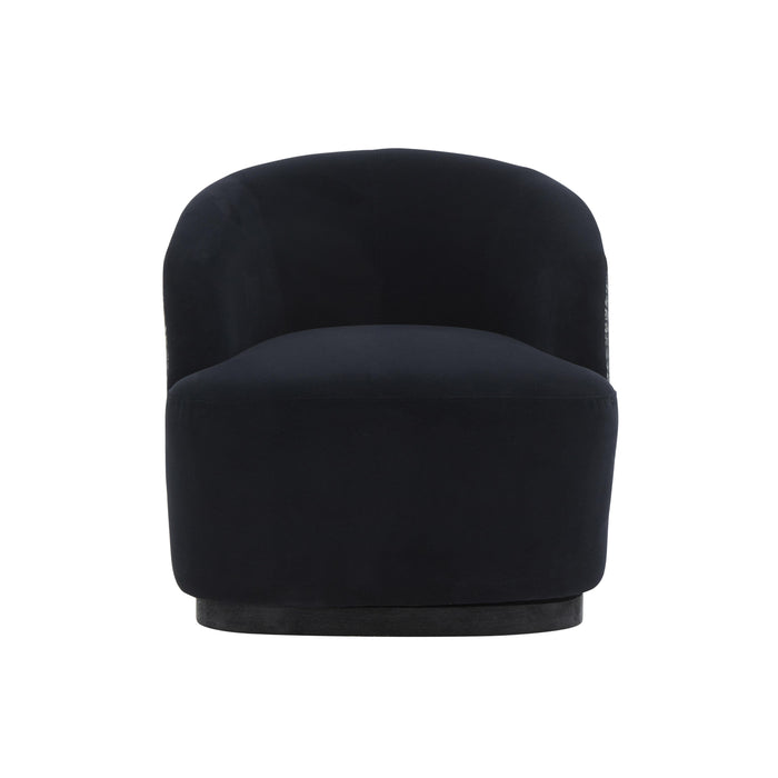 Reese - Velvet Swivel Chair - Black