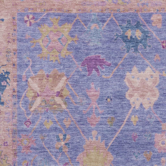 10' X 14' Oriental Washable Area Rug With UV Protection (714979) - Purple / Blue